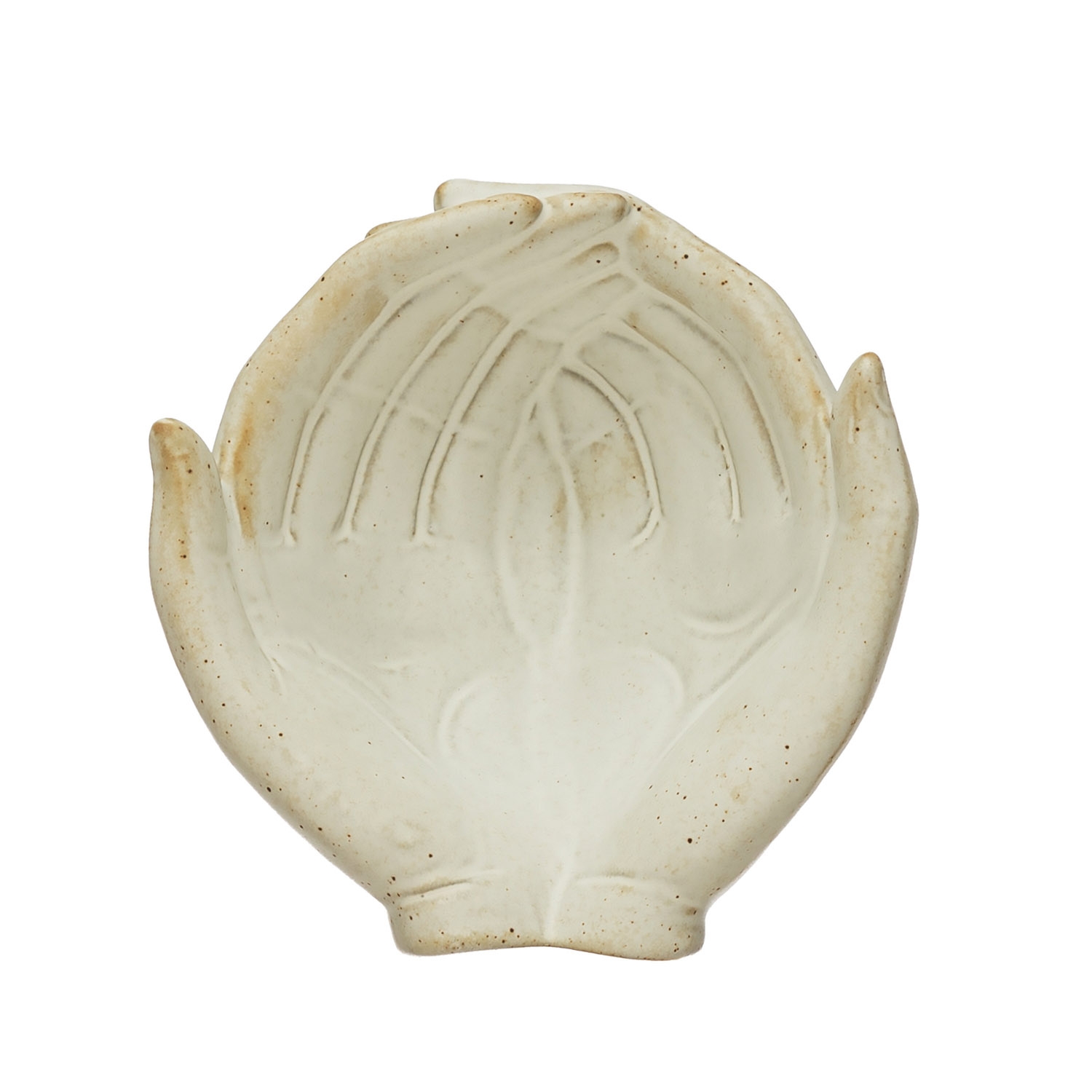 Stoneware Hands Bowl, Reactive Glaze - Image 0