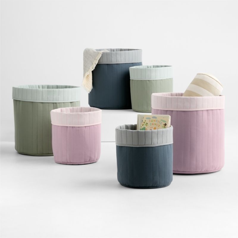 Quilted Reversible Floor Storage Bin - Thumbnail 2