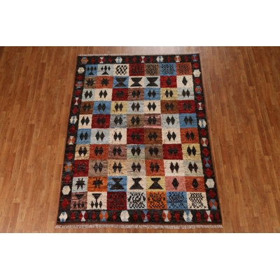 Checkered Moroccan Area Rug Hand-Knotted 6X8 - Image 0