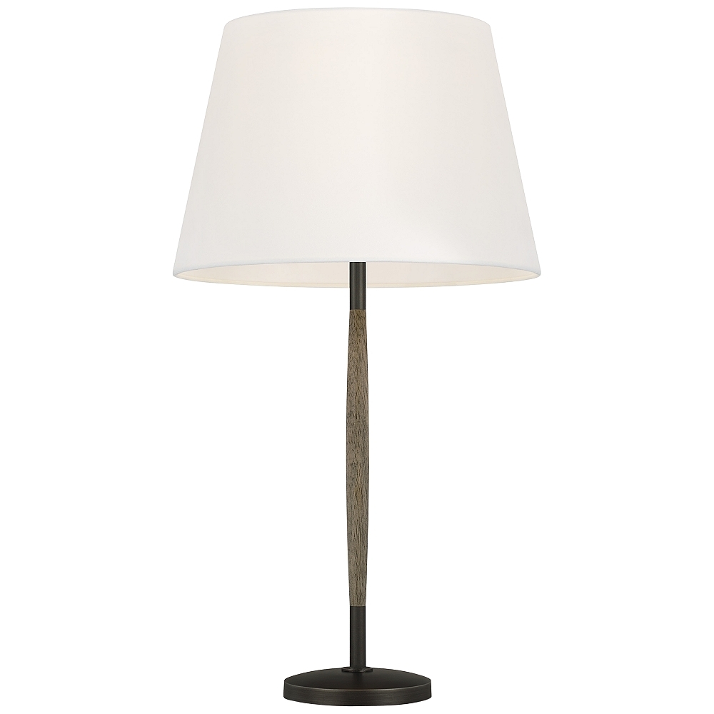 Ferrelli Weathered Oak Wood and Aged Pewter LED Table Lamp - Style # 97D91 - Image 0