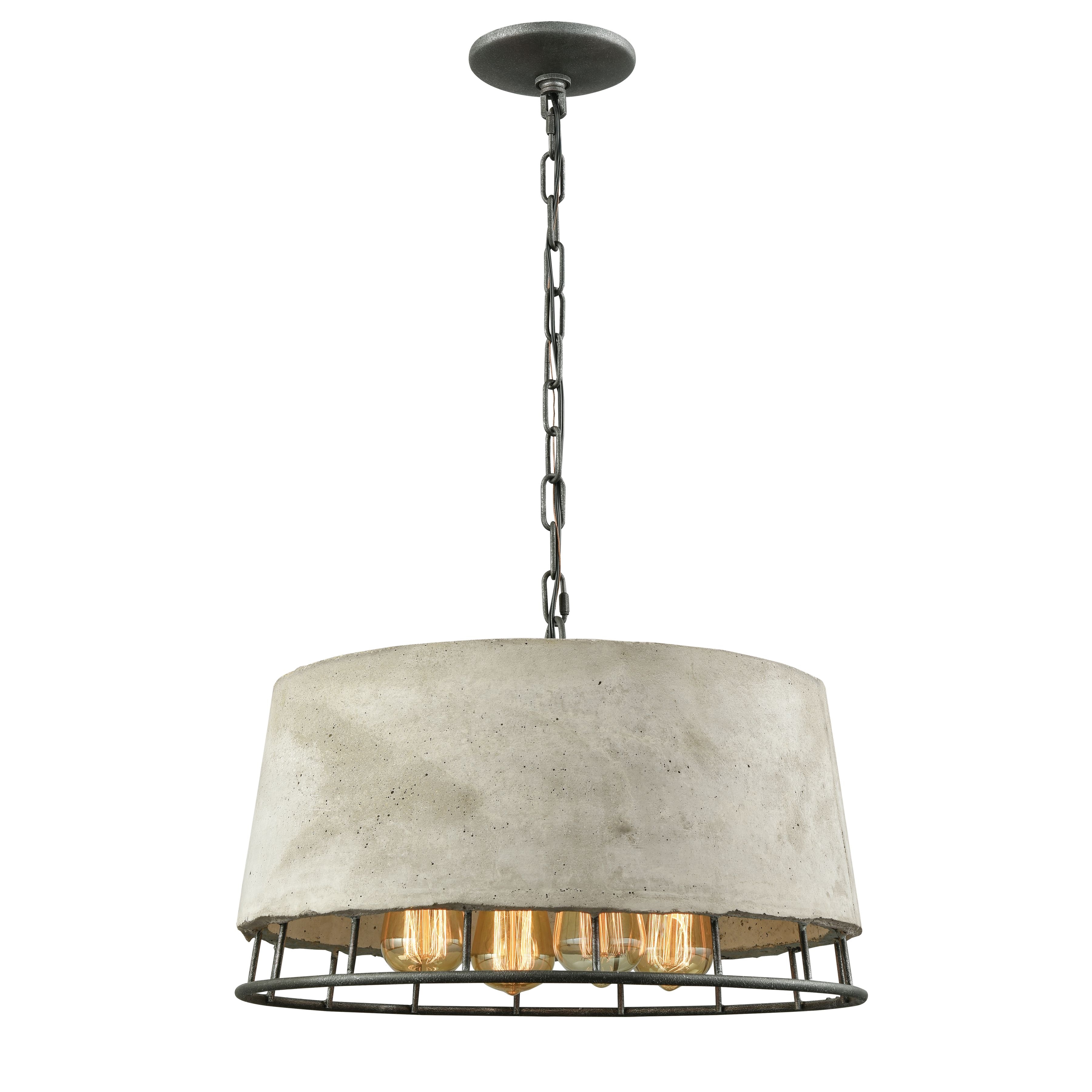 Brocca 18'' Wide 4-Light Chandelier - Silverdust Iron - Image 0