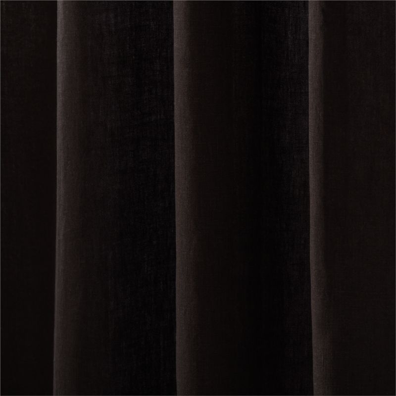 Ira Black Solid Linen Shower Curtain 72" - Image 1