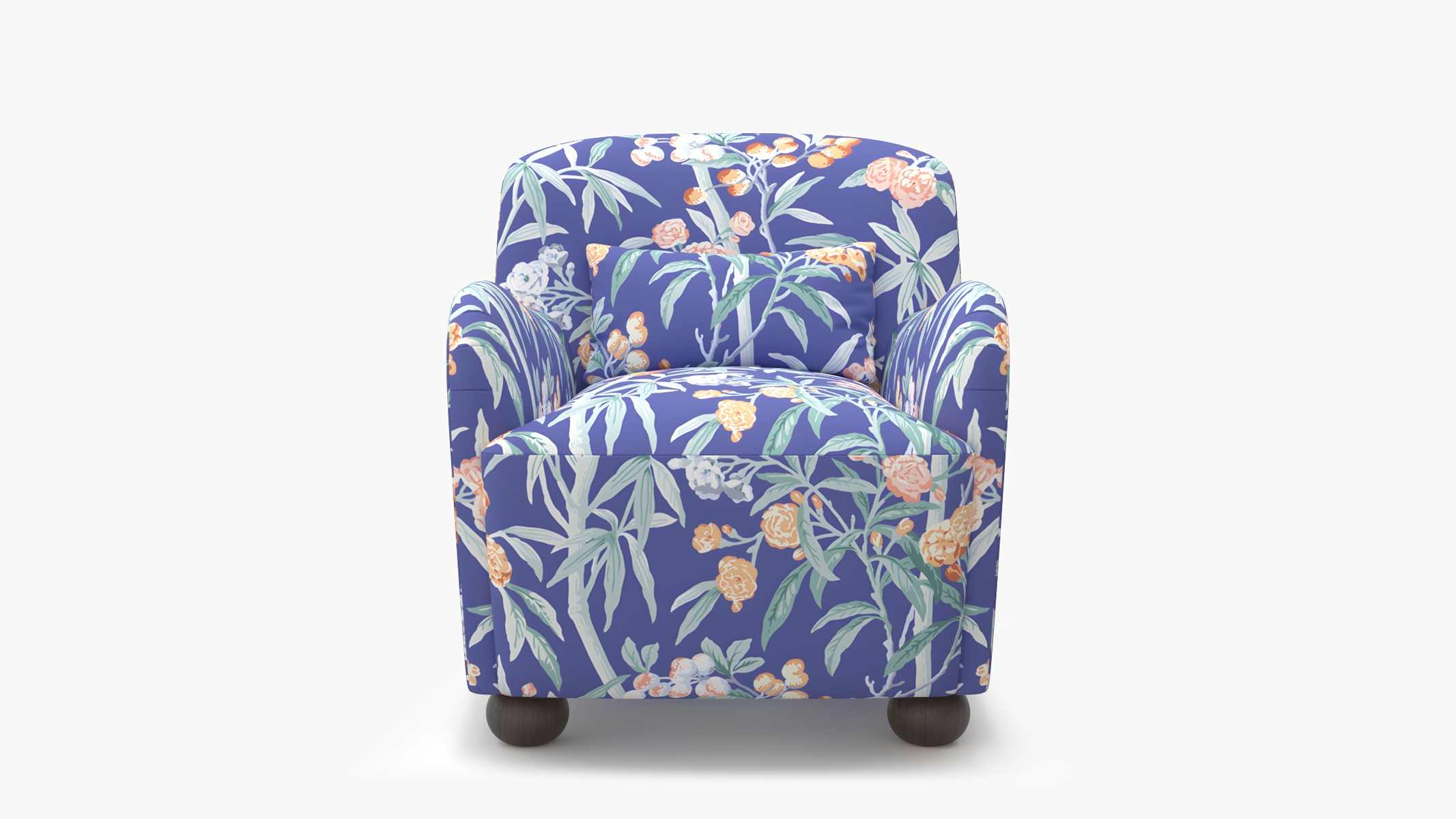 Club Chair, Lapis Lanai, Espresso Bun Foot - Image 0
