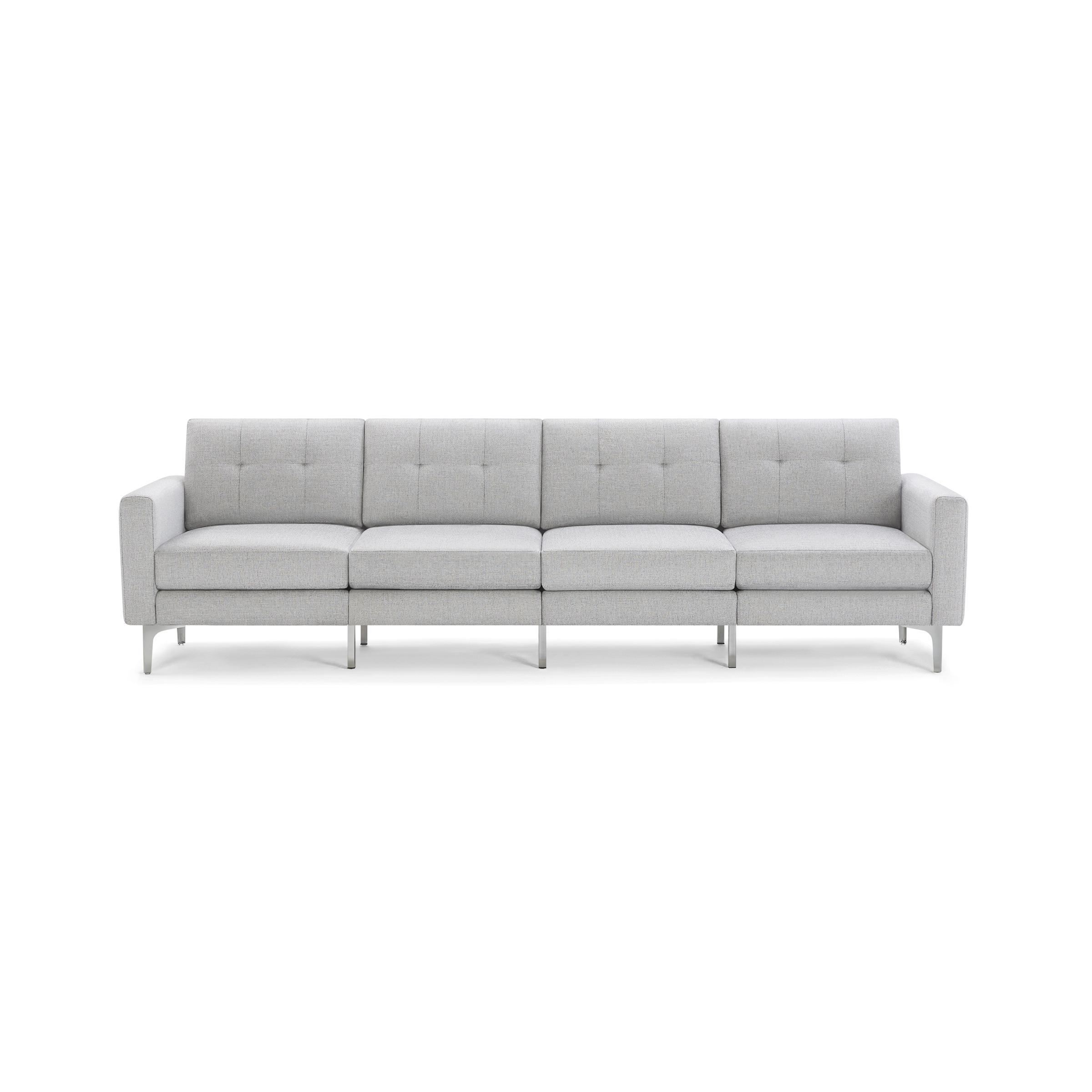 Nomad King Sofa - Crushed Gravel - Performance Chenille / Chrome - Metal / Block - Image 0