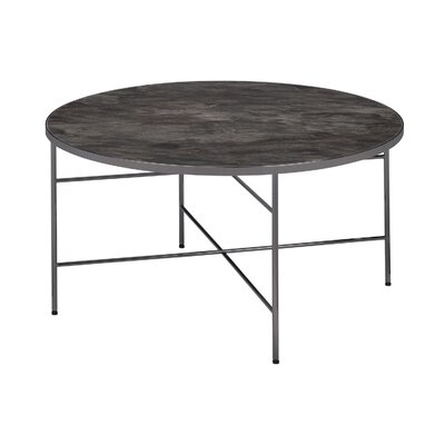 Round Coffee Table, Glass & Black Nickel - Image 0