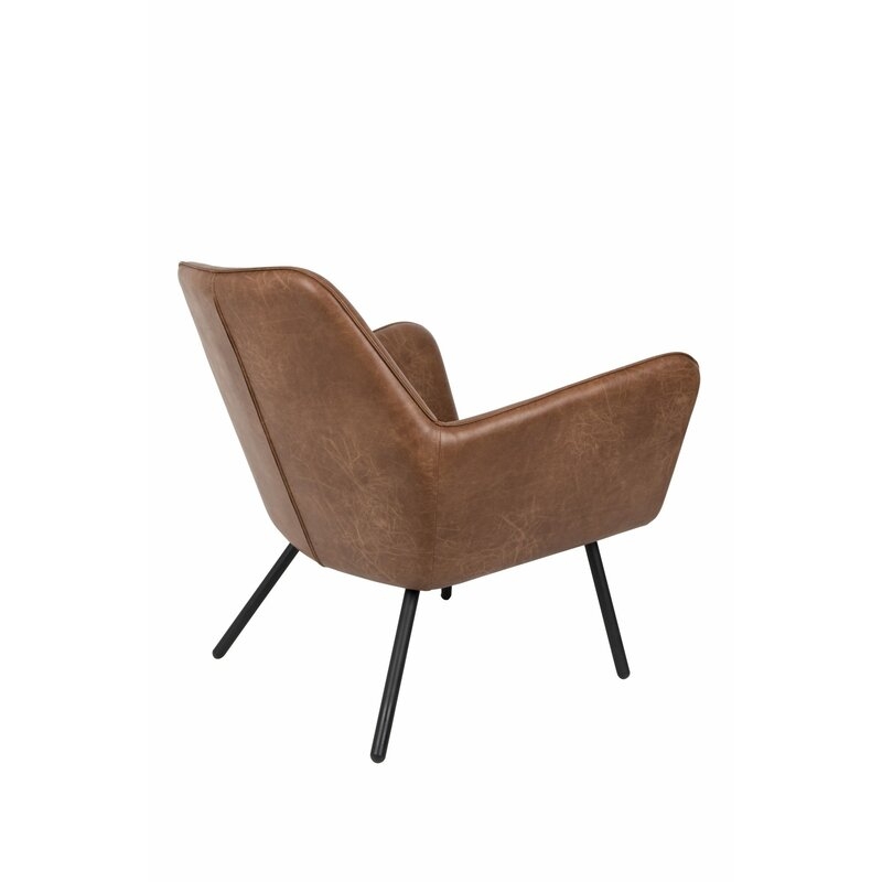 Bon 32'' Wide Armchair, Brown Faux Leather - Image 7