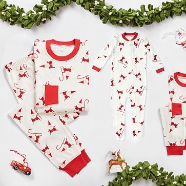 Modern Smiley Santa Nursery Pajama, 3-6 Months, Red, WE Kids - Image 2