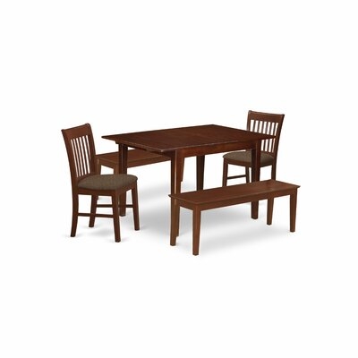 Agesilao 6 - Piece Butterfly Leaf Rubber Solid Wood Breakfast Nook Dining Set - Image 0