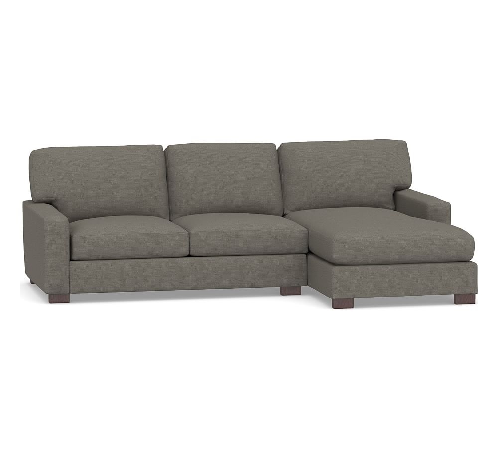 Turner Square Arm Upholstered Left Arm Sofa with Chaise Sectional, Down Blend Wrapped Cushions, Chunky Basketweave Metal - Image 0