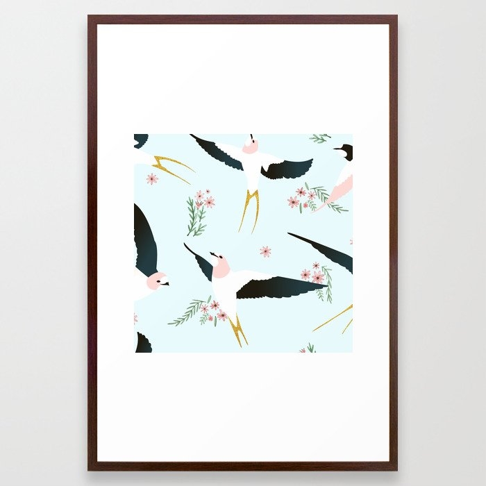 Birds #society6 #decor #buyart Framed Art Print by 83 Oranges Free Spirits - Conservation Walnut - Large 24" x 36"-26x38 - Image 0