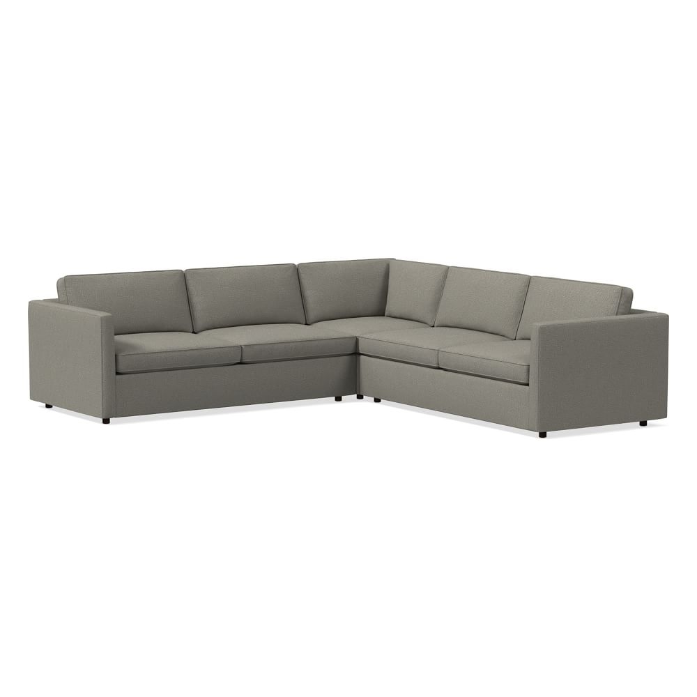 Harris 114" Multi Seat 3-Piece L-Shaped Sectional, Standard Depth, Performance Basketweave, Silver - Image 0