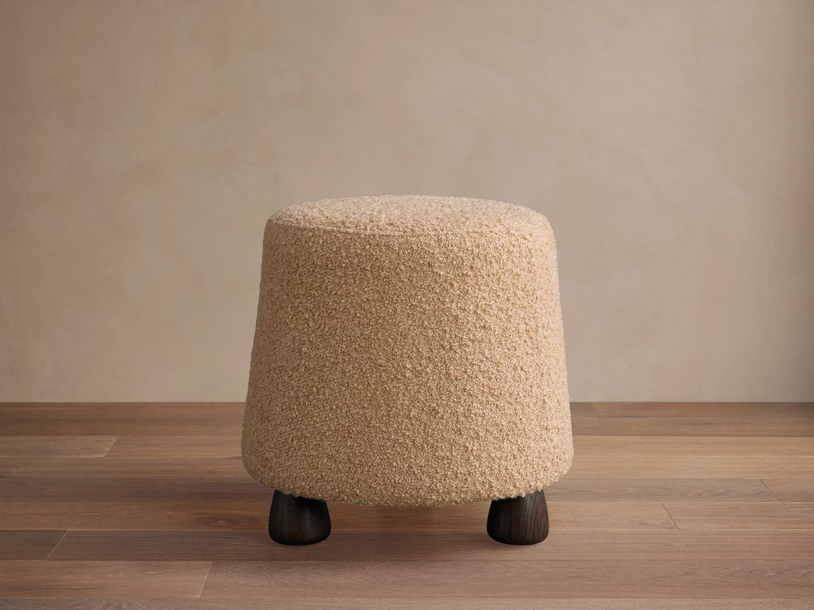 Steffi Ottoman in Upholstered White  Wade Creme - Image 0