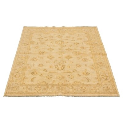 One-of-a-Kind McGugin Hand-Knotted 2010s Ushak Yellow/Cream 5'4" x 7'9" Wool Area Rug - Image 0