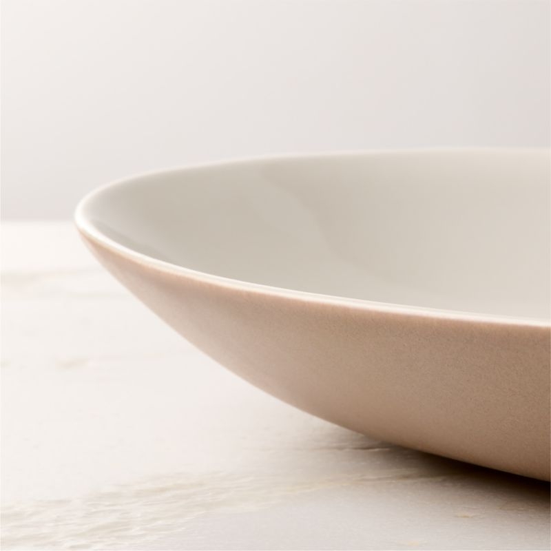 Barchan Oval Brown and White Stoneware Serving Platter by Kravitz Design - Image 2