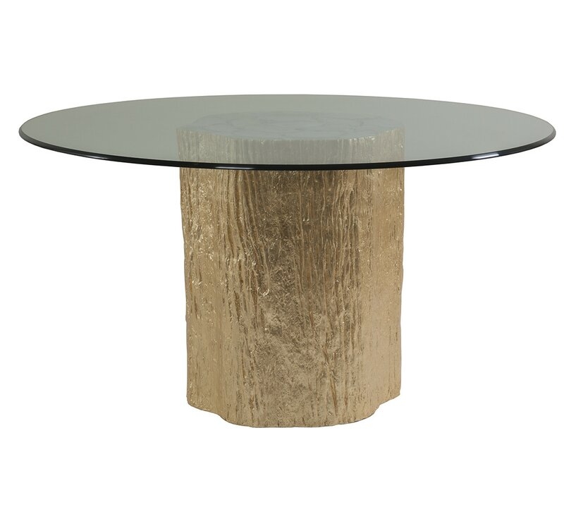 Artistica Home Signature Designs Trunk Segment Round Dining Table with Glass Top - Image 0