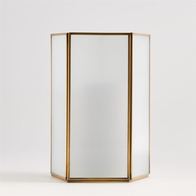 Andelyn Medium Frosted Glass Hurricane - Image 0