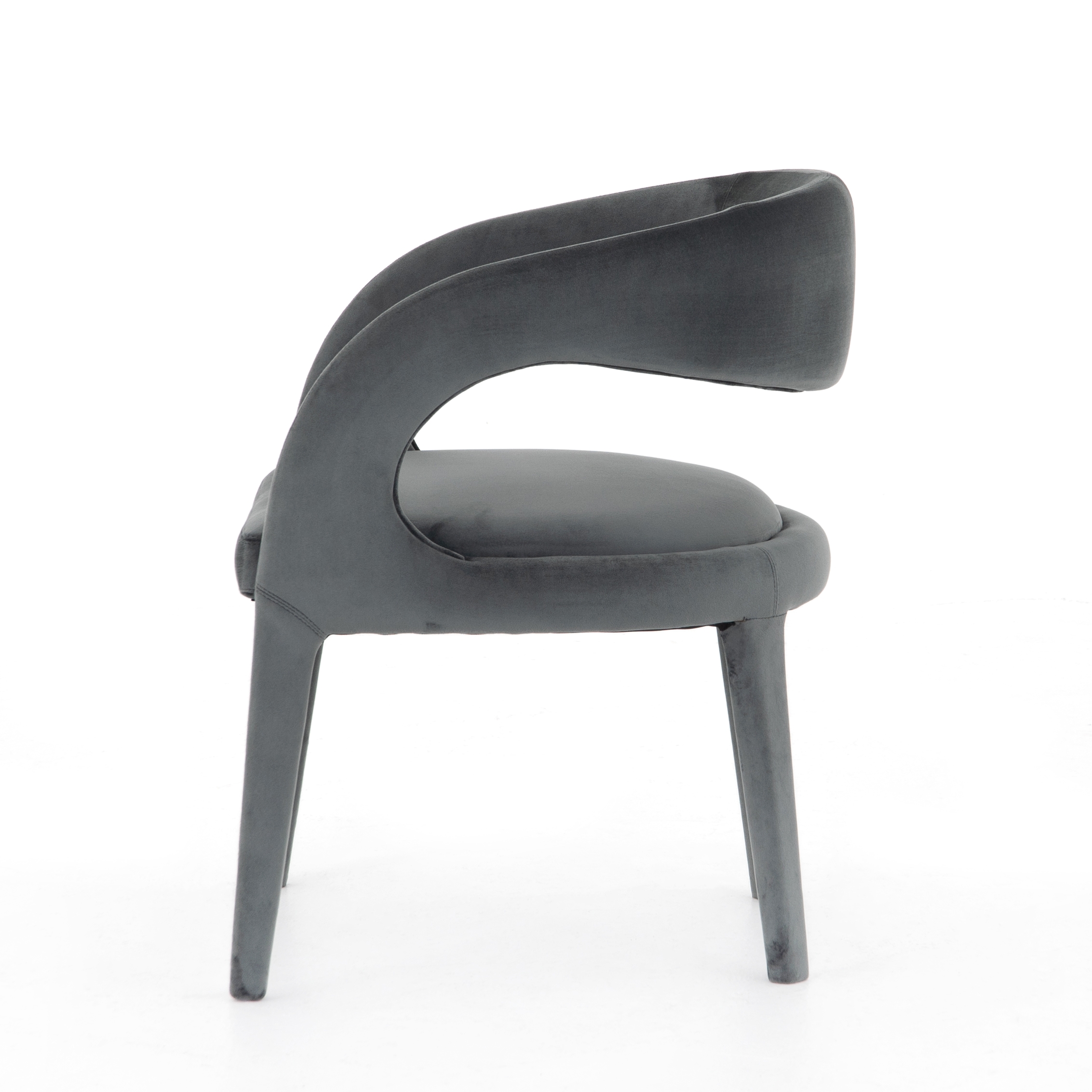 Hawkins Dining Chair - Charcoal Velvet - Image 4