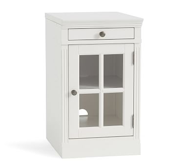 Livingston Single Glass Door Cabinet with Top, Montauk White - Image 0