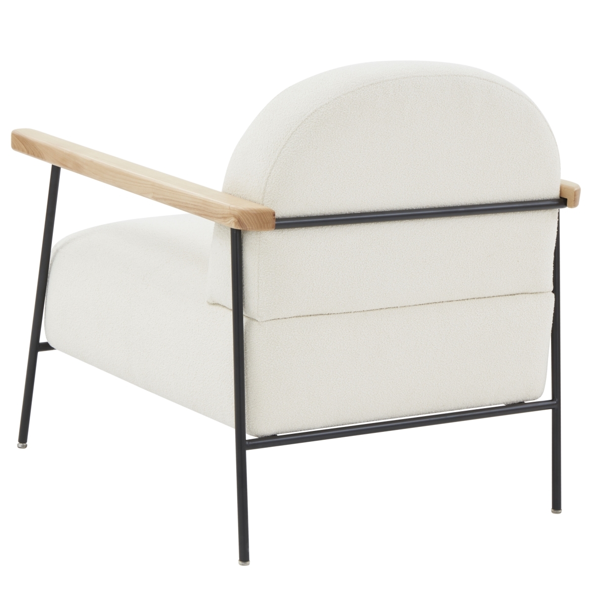 Faith Boucle Accent Chair - Ivory/Black - Image 4