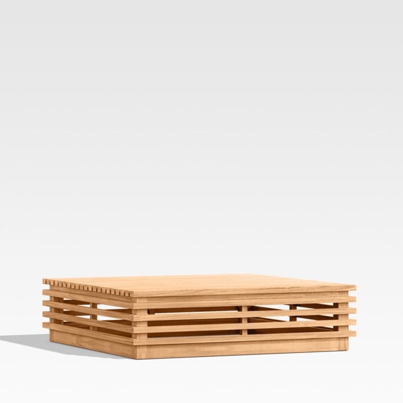 Batten Natural Teak Outdoor Coffee Table - Image 3