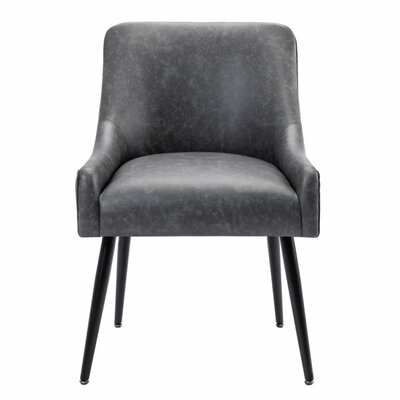 Modern Leather Wide Accent Chair Side Chair With Swoop Arm Metal Legs For Club Bedroom Living Room Meeting Room Office Study - Image 0