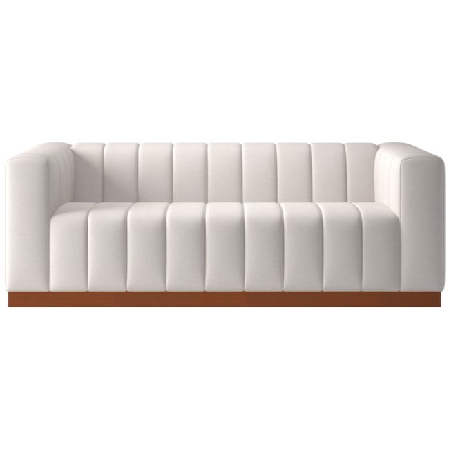 Forte 81" Nomad Pebble Sofa with Walnut Basee - Image 0