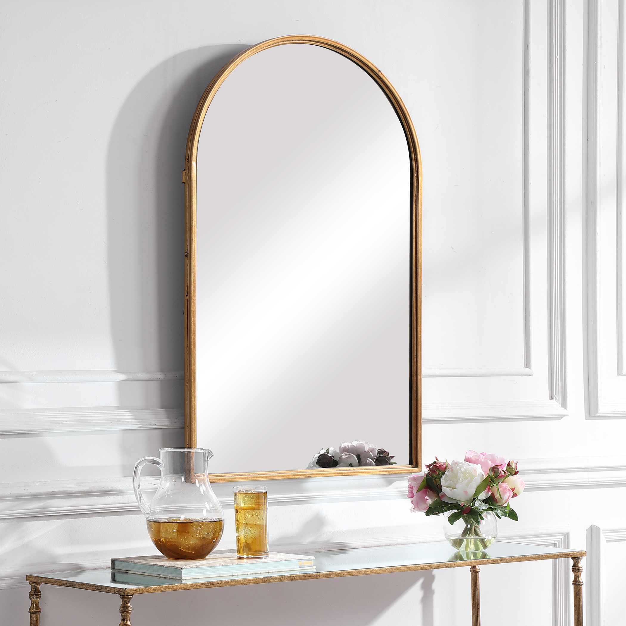 Arch Mirror, Antique Gold, 24" x 39" - Image 1