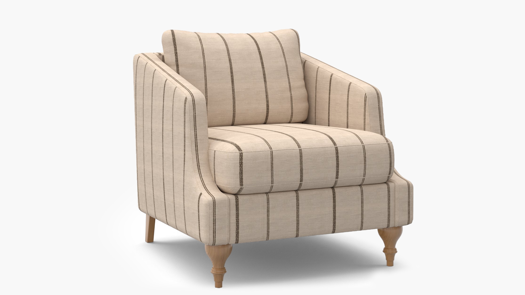 Slope Arm Chair, Cocoa Felix, Natural Turned Wood Leg - Image 1