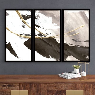 Gilded Arcs I - 3 Piece Picture Frame Multi-Piece Image Print Set on Plastic/Acrylic - Image 0