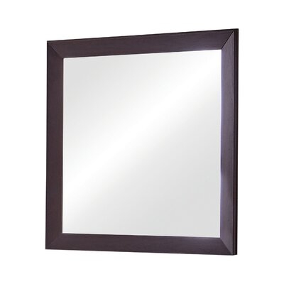 Mirror With Wooden Frame And Mounting Hardware, Espresso Brown - Image 0