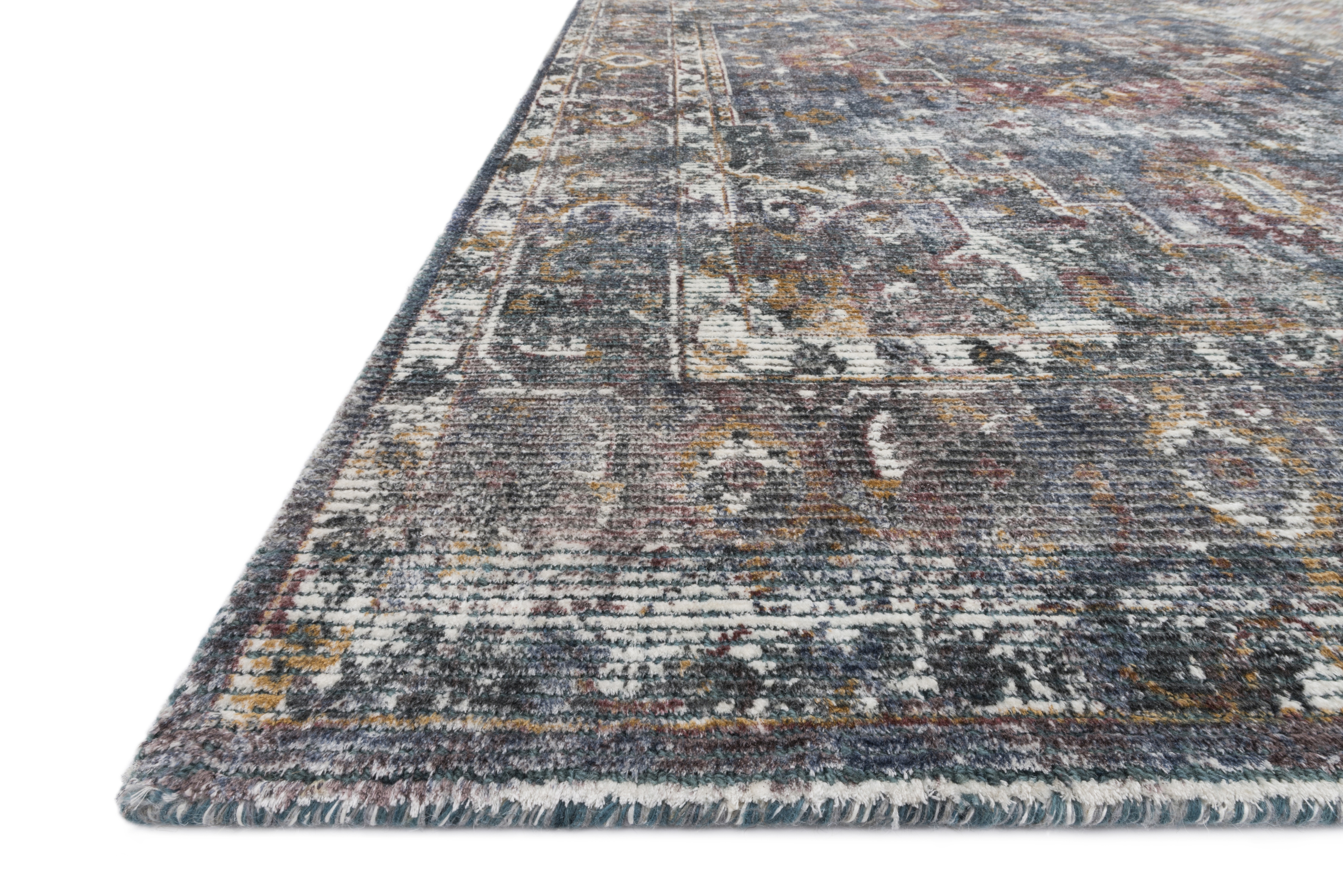 Loloi Rumi RUM-04 Navy / Multi 1'-6" x 1'-6" Sample Swatch - Image 1