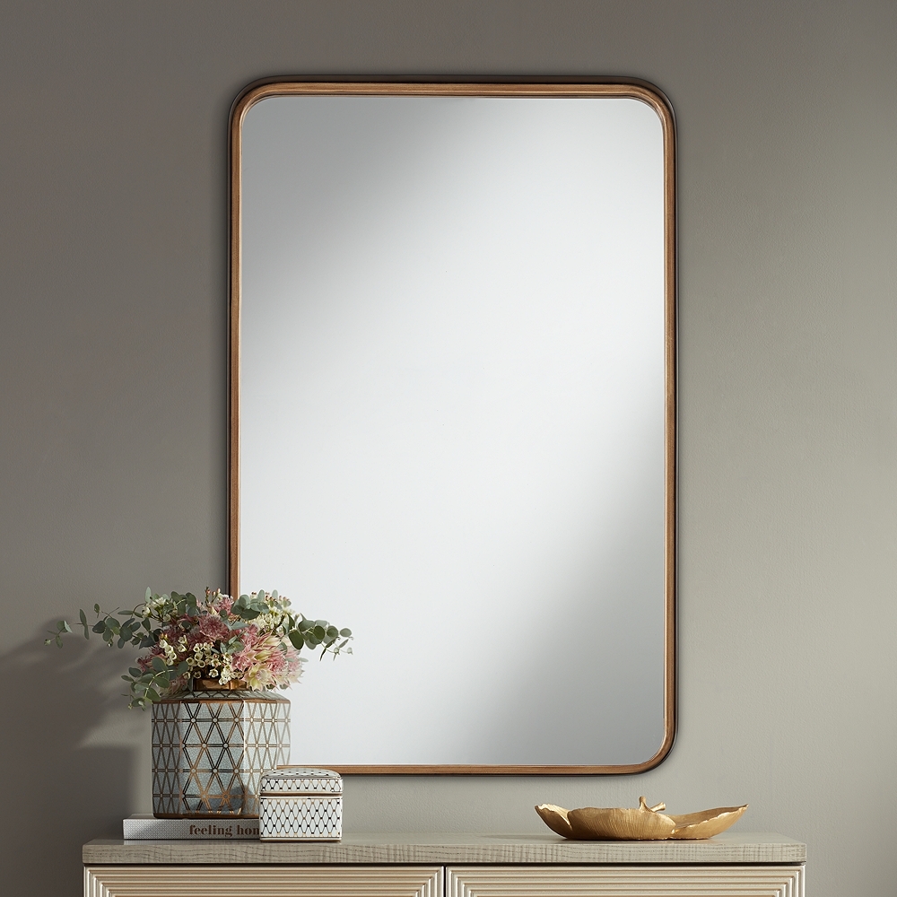 Andi Gold & Black 24" x 38" Rounded Edge Wall Mirror - Image 0