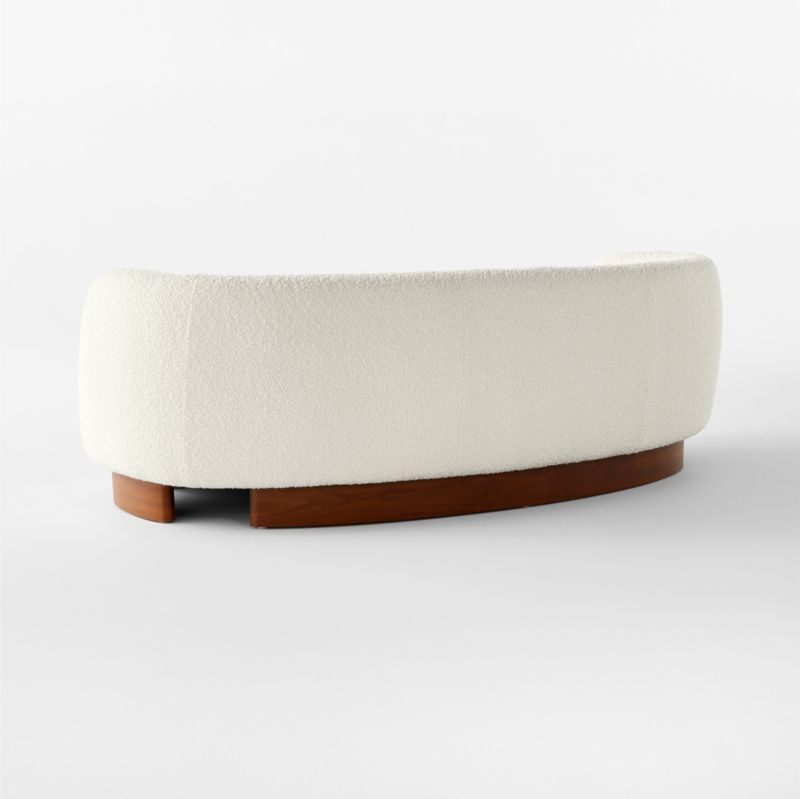 Muir 90" White Boucle Curved Sofa - Image 4