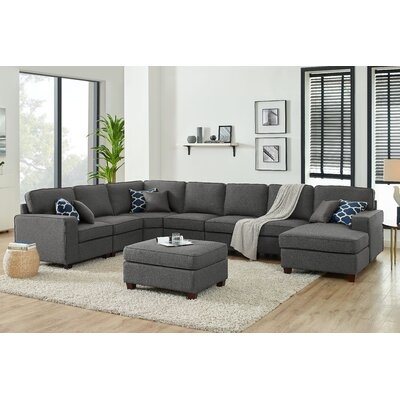 Sean 149.5" Wide Left Hand Facing Modular Corner Sectional With Ottoman - Image 0