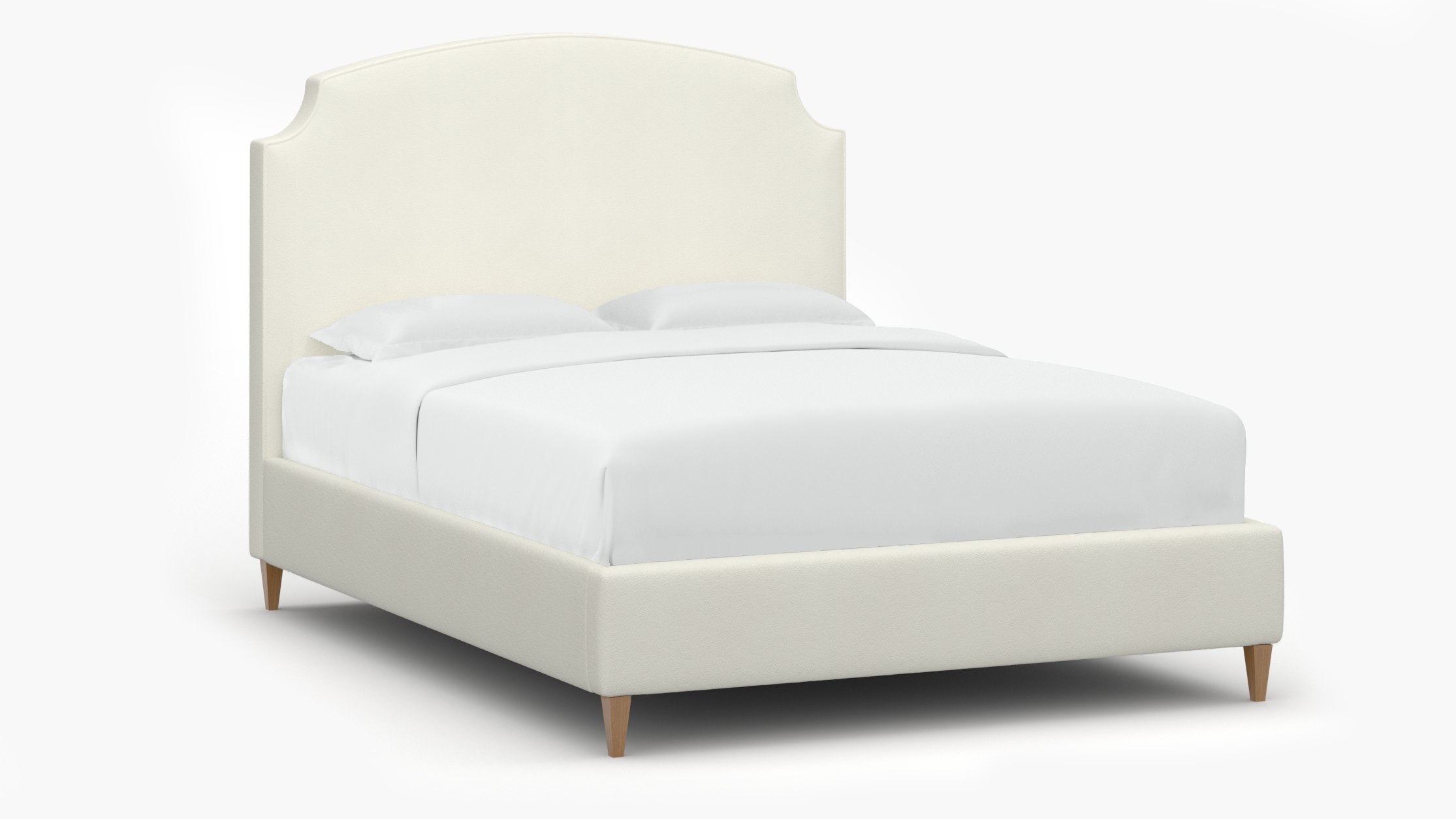 Cove Bed, Sheepskin, Natural Square Tapered Leg, King - Image 1