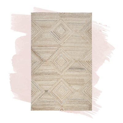 Brayden Geometric Hand-Tufted Wool Tan Area Rug - Image 0
