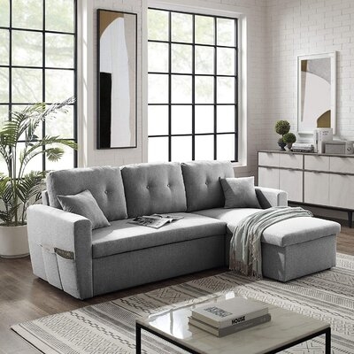 Daveya 86.6" Reversible Sleeper Sofa and Chaise - Image 0