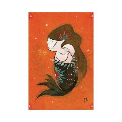 Goldfish Mermaid - Bubble Kiss - Wrapped Canvas Painting Print - Image 0