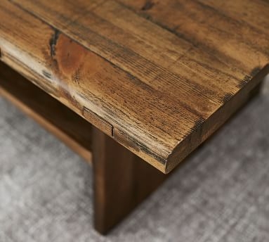 Easton Reclaimed Wood Coffee Table, Weathered Elm - Image 4