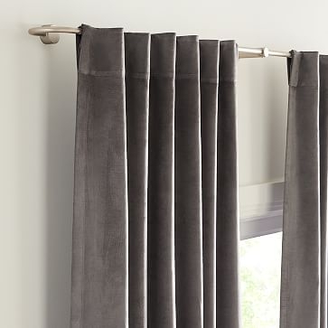 Luster Velvet Curtain, 48"x96", Slate - Image 2