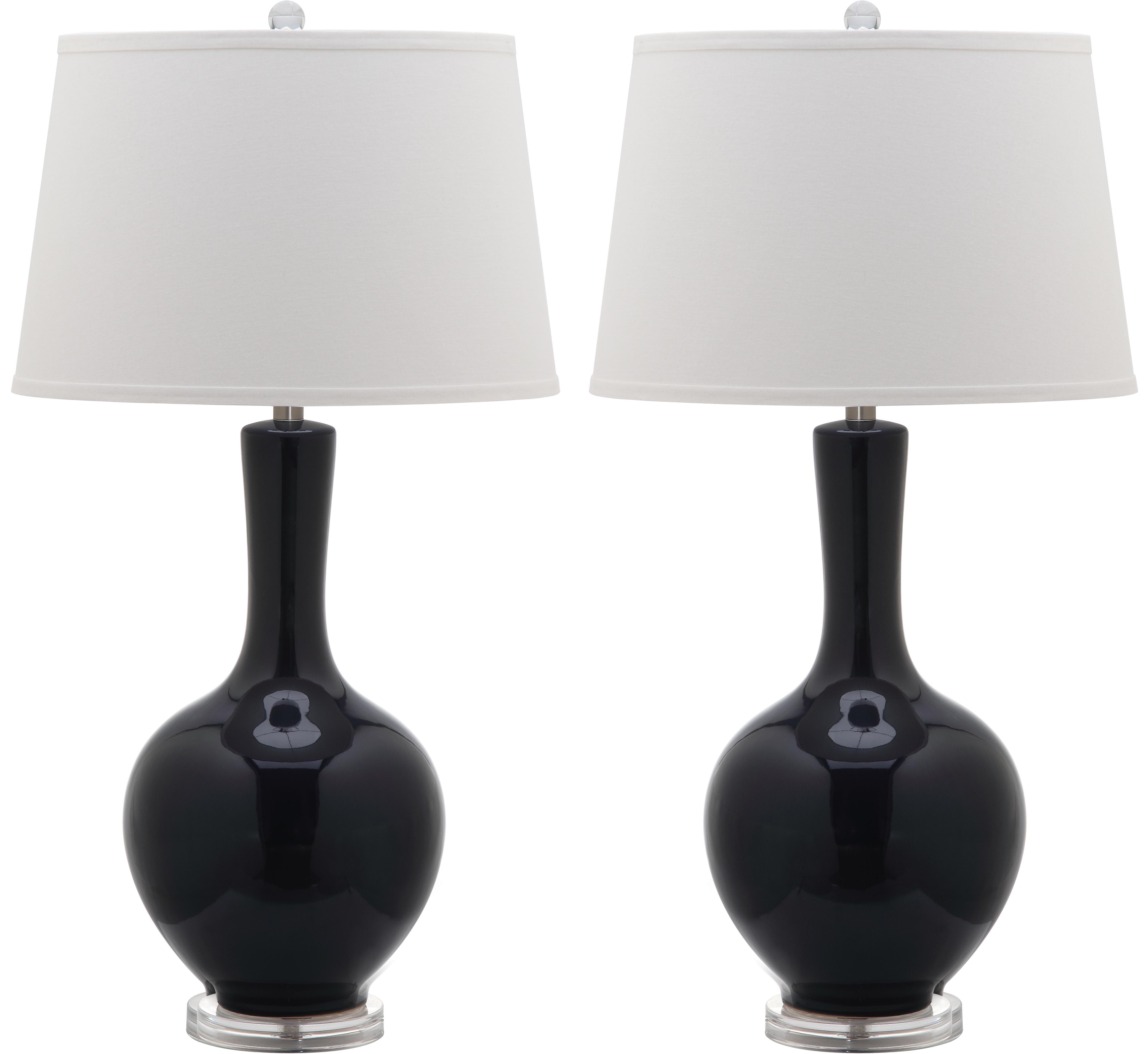 Blanche 32-Inch H Gourd Table Lamp - Navy - Safavieh - Image 0