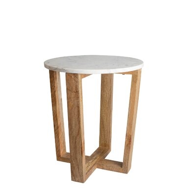 Marble Top Cross Legs End Table - Image 0