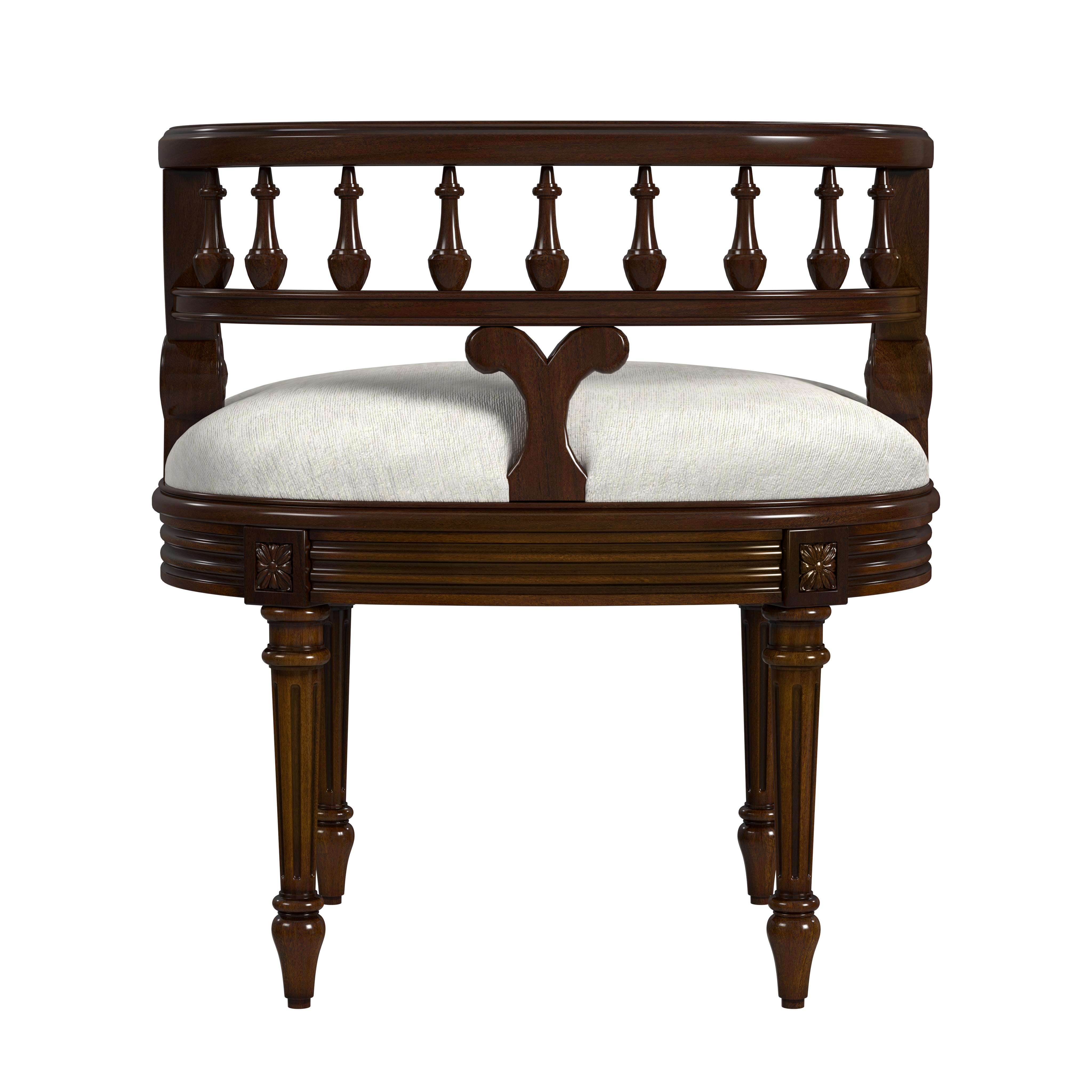 Hathaway Antique Cherry Vanity Seat - Image 3