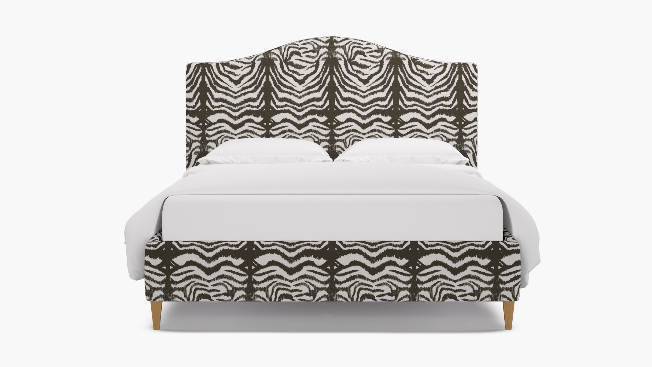 Camelback Bed, Zebra, Natural Square Tapered Leg, King - Image 0