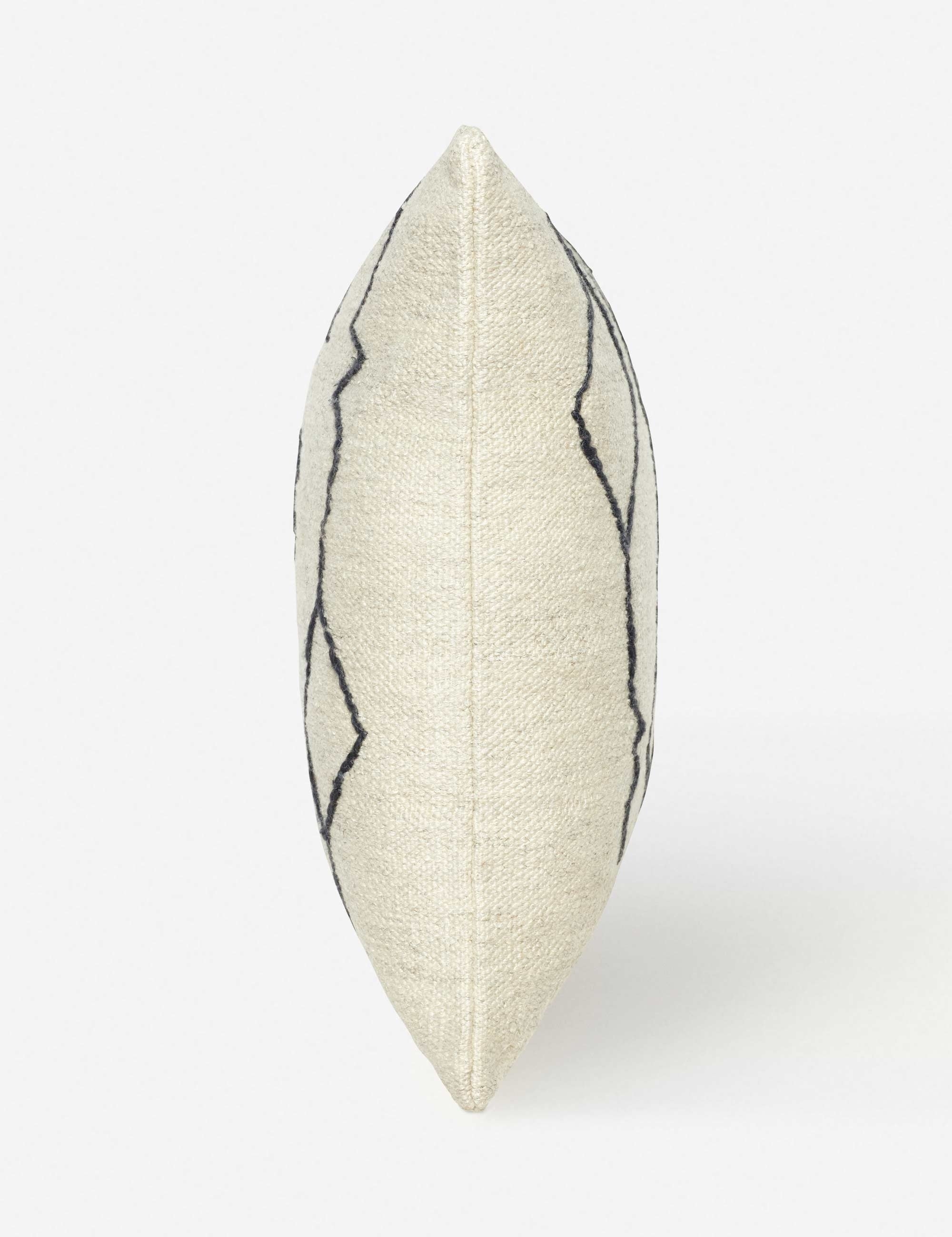 Moroccan Flatweave Pillow By Sarah Sherman Samuel - Black and Natural / 12" x 20" - Image 5