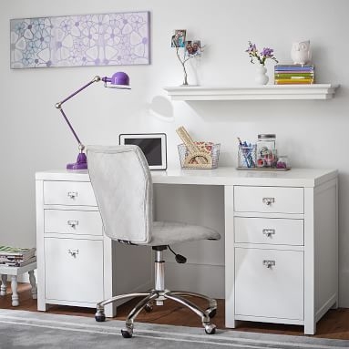Customize-It Simple Storage Pedestal Desk, Simply White - Image 2