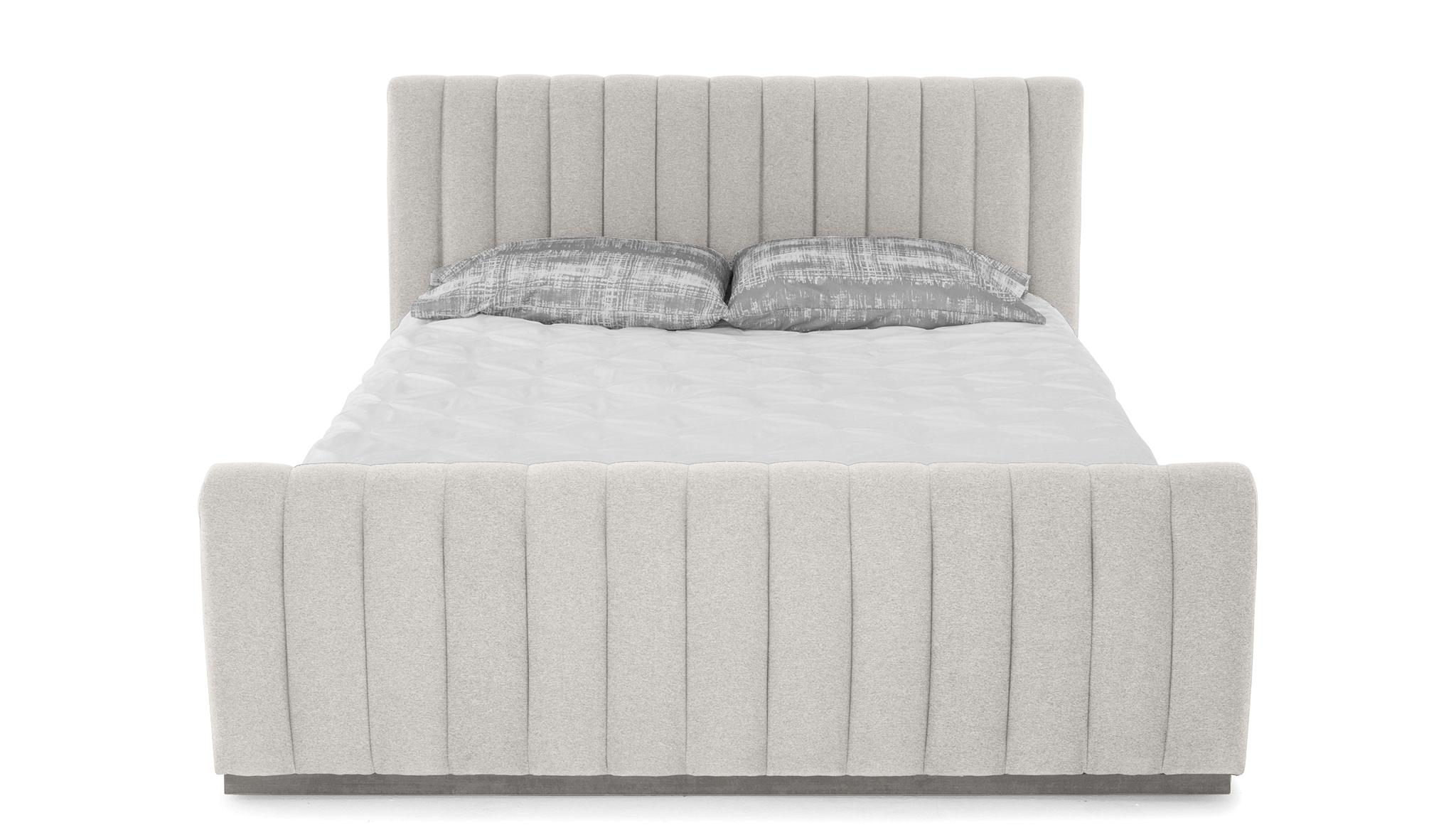 Beige/White Camille Mid Century Modern Bed - Merit Dove - Mocha - Queen - Image 0