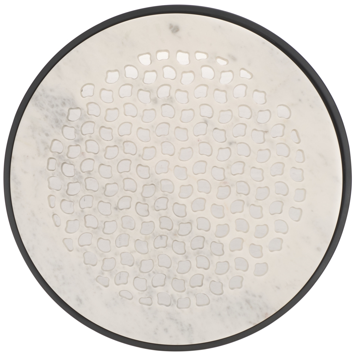 Elly Marble Cnc Side Table - White Marble / Black - Safavieh - Image 5