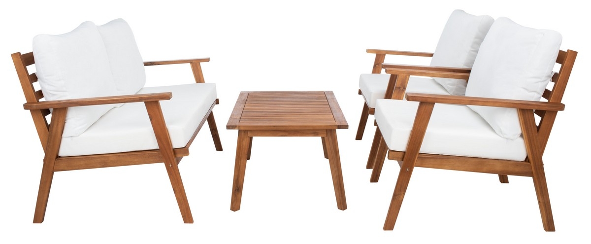 Castalia 4 Pc Outdoor Living Se - Natural/Beige - Safavieh - Image 7