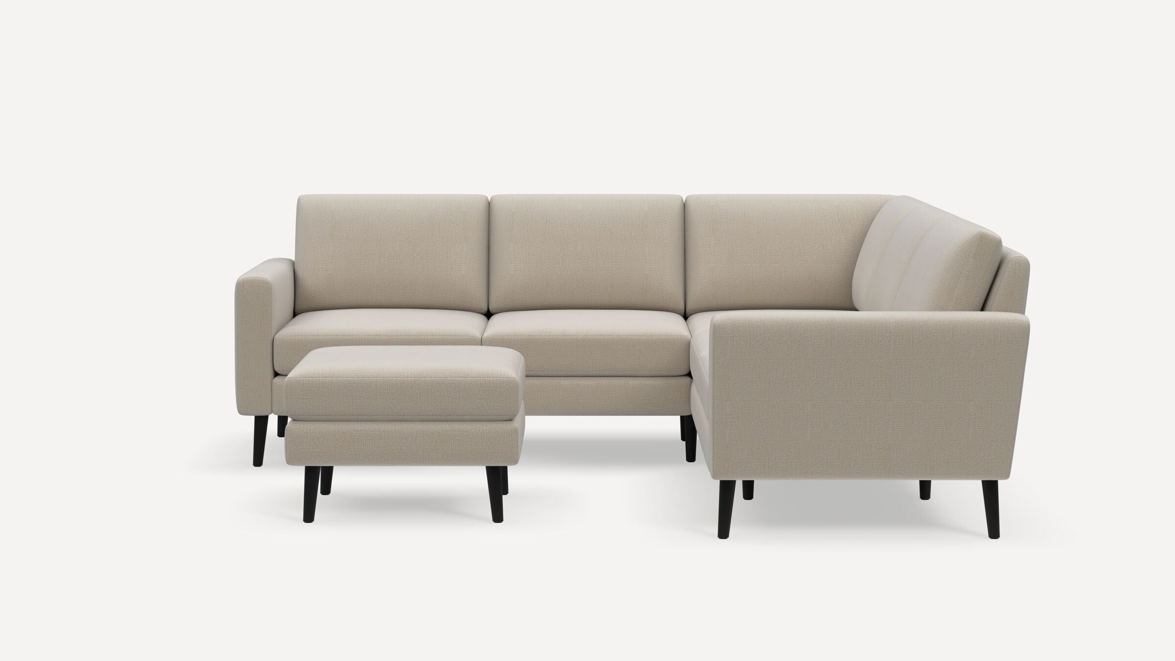 Nomad 5-Seat Corner Sectional with Ottoman - Georgia Clay - Performance Chenille / Ebony - Wood / Block - Image 0